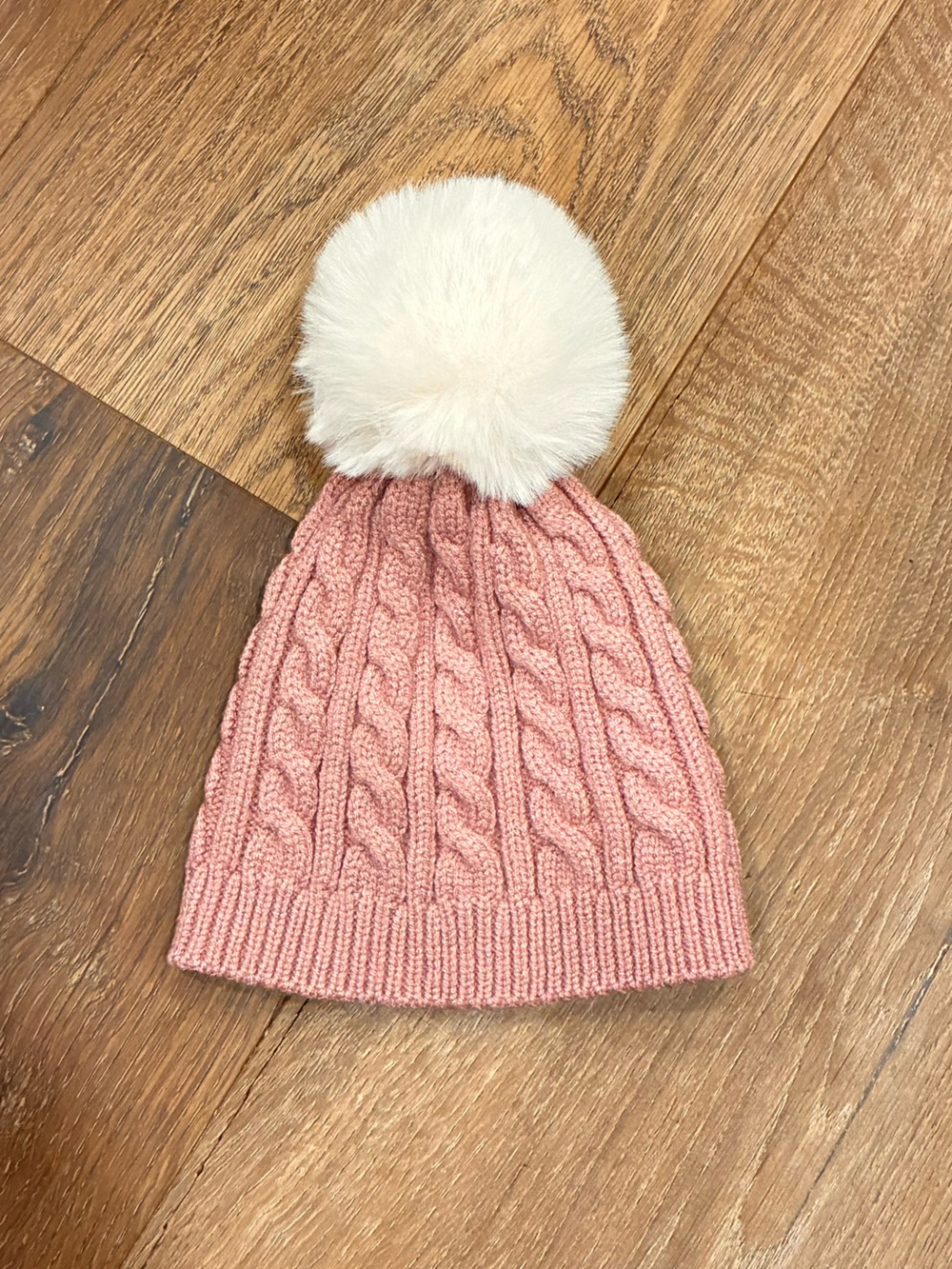 Laura Ashley Muted Pink Knit Hat Winter Baby Accessories 0-6m